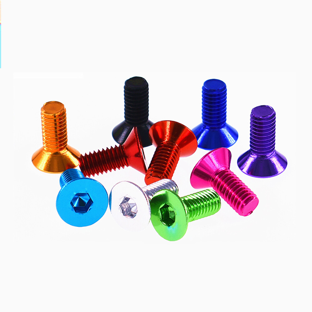 M5 Allen Flat Countersunk Head Screws Hexagon Bolts Aluminum Alloy 6mm~30mm