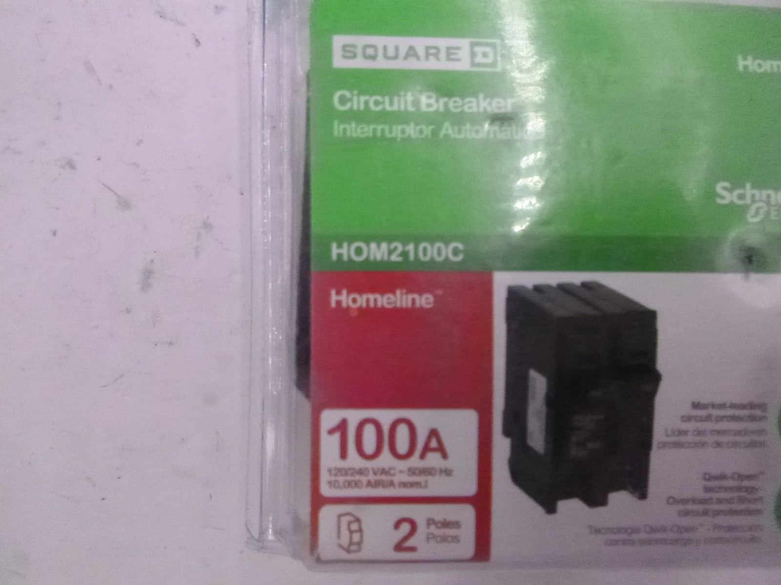 Square D HOM2100C Homeline 100Amp 2-Pole Circuit Breaker