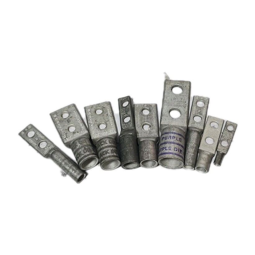 Lot of 9 Mixed Copper Compression Lug Terminals Variety Pack 6 AWG to 4/0