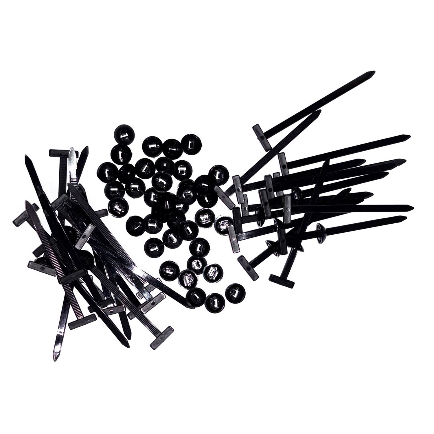 100 PCS Nylon Universal Cable Tie Buckle+Heavy Duty Self-Locking Zip Ties Holder