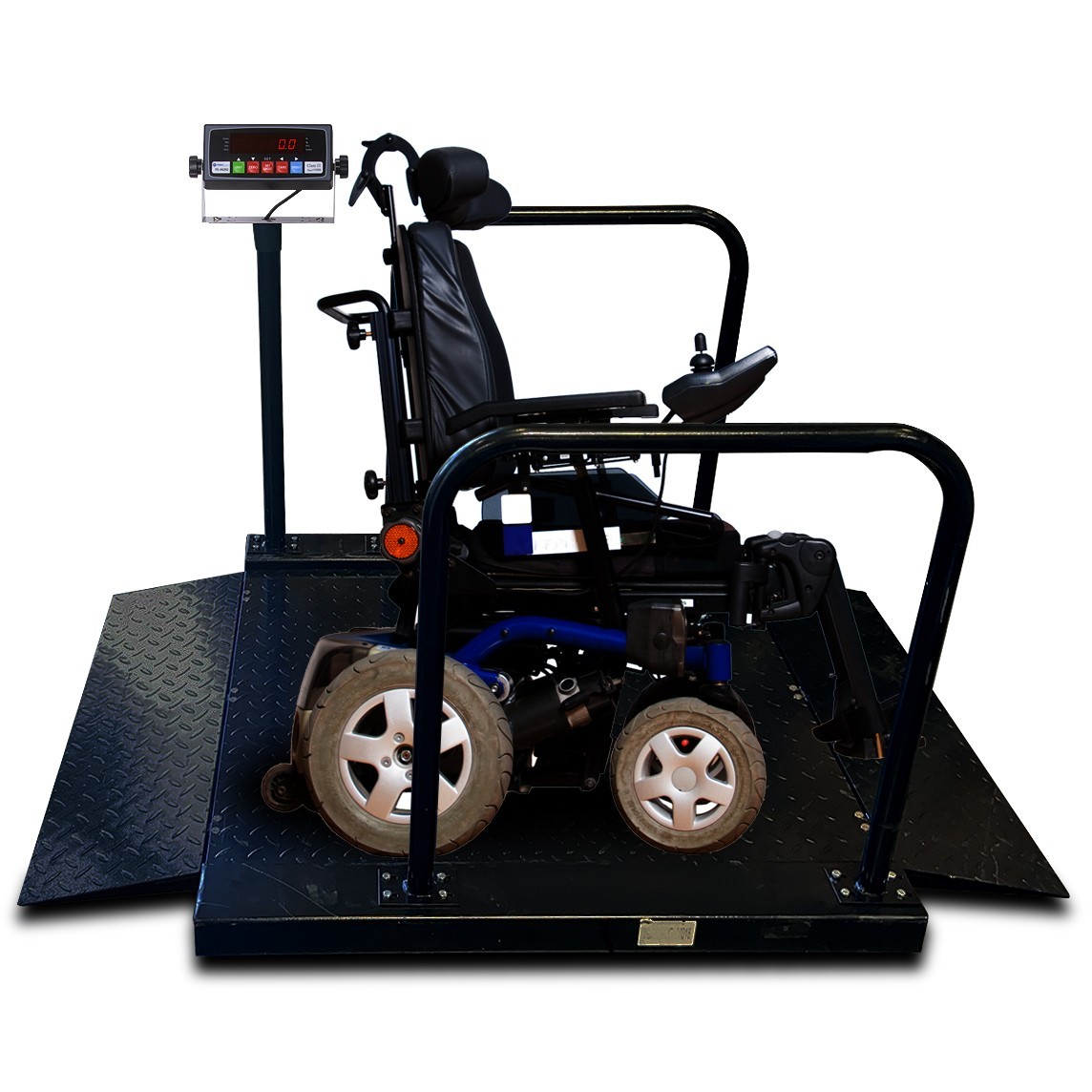New BizAutom Roll On Weigh Scale w/ Hand Rails Digital Medical Floor Scale