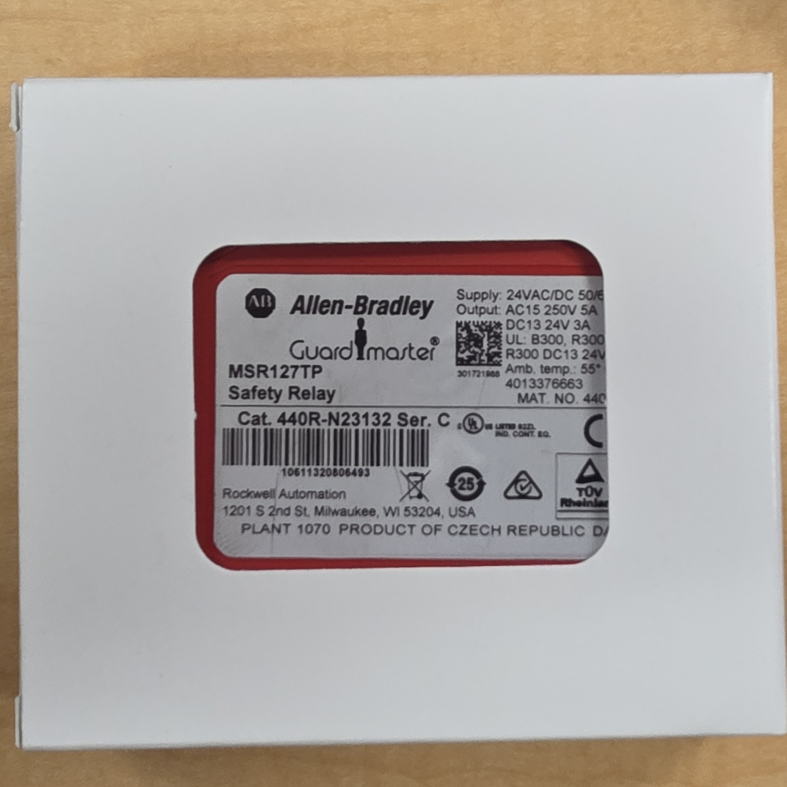Allen-Bradley Guardmaster MSR127TP Safety Relay 440R-N23132 21-30V AC/DC