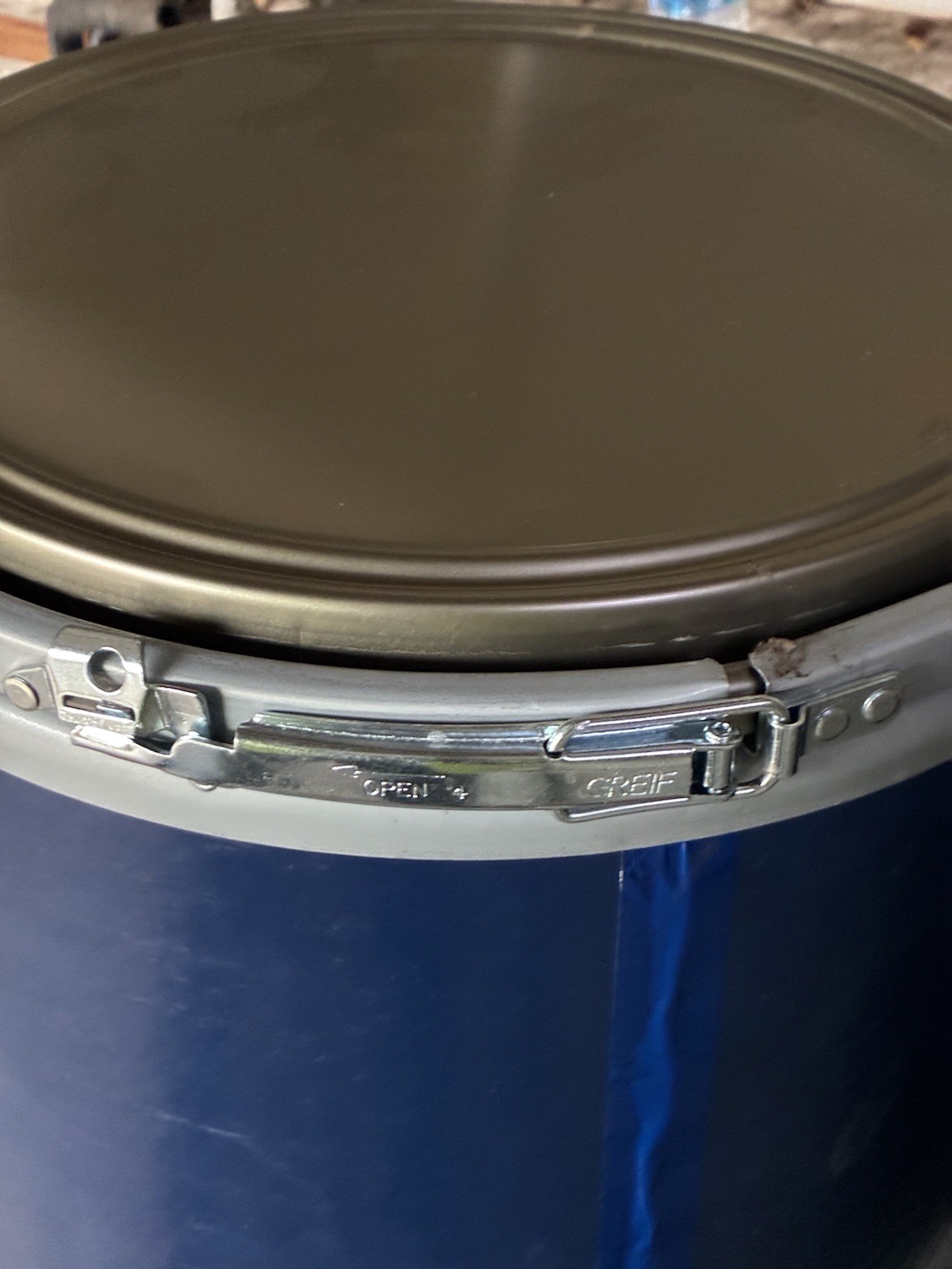 Open Head Transport Drum, Fiber, 15 Gal, Unlined, Blue