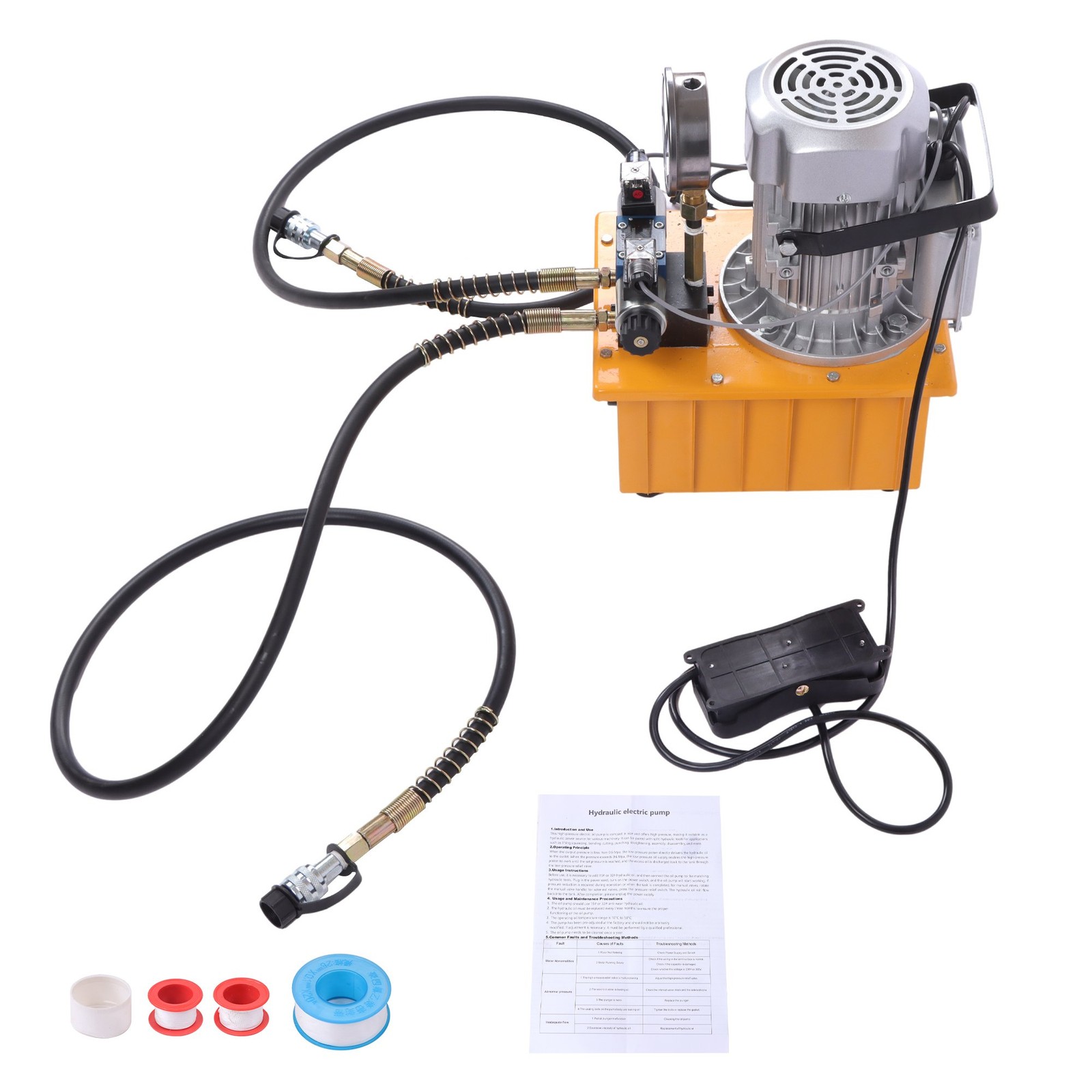 Electric Hydraulic Pump 10000 PSI Double Acting 8L Solenoid Valve 110V