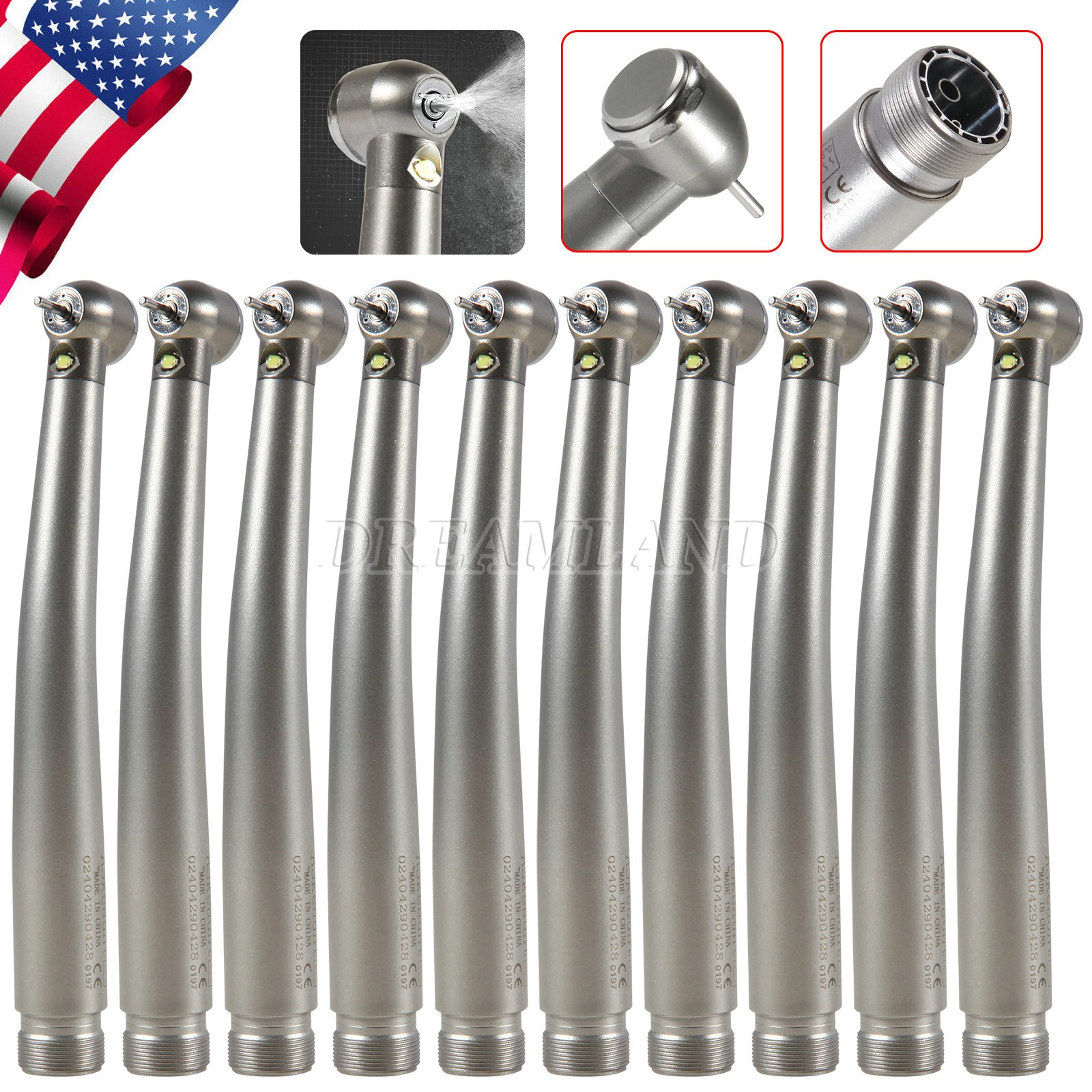 10X Askeadnt Dental High Speed Fiber Optic E-generator LED handpiece Push button