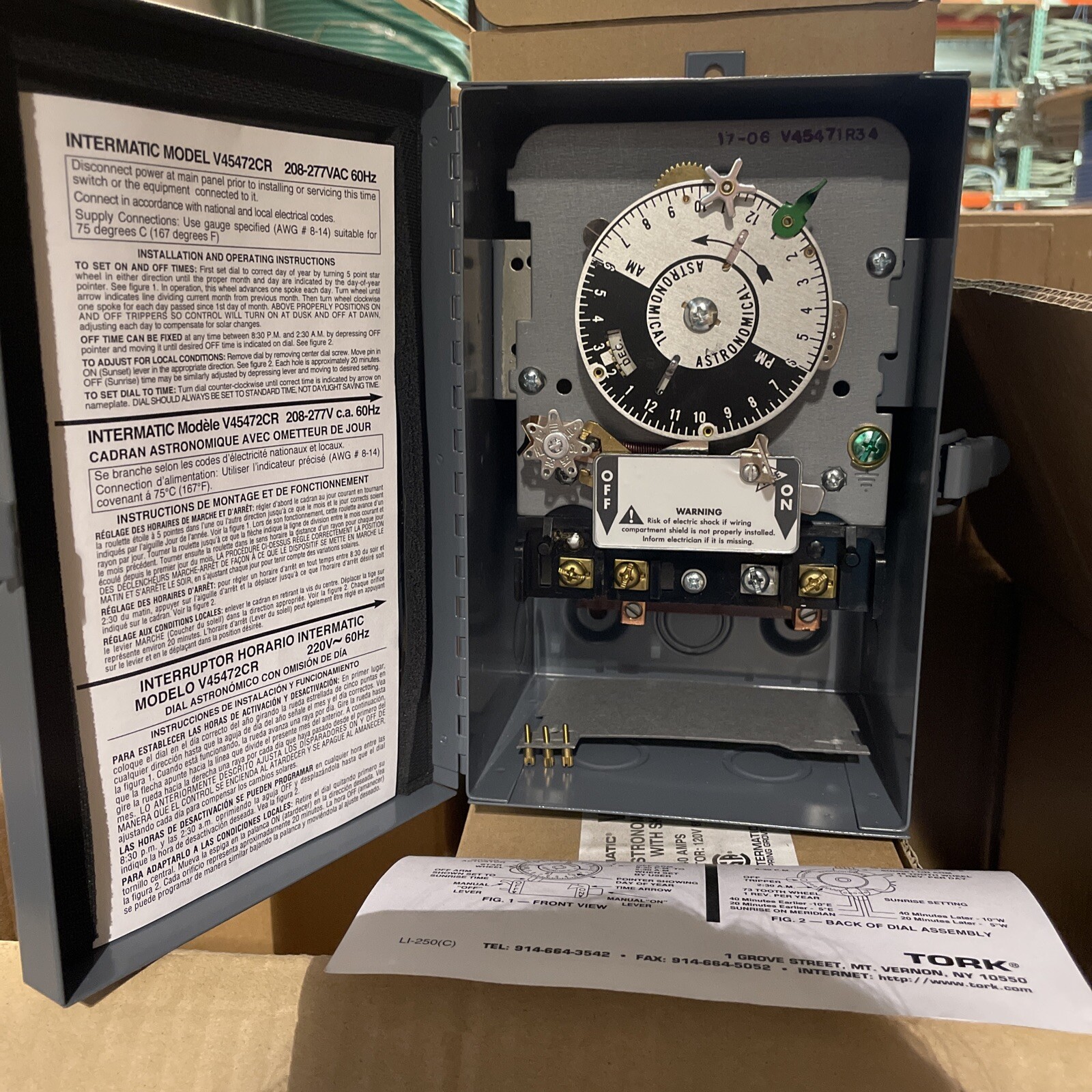 (C) Intermatic V45471R34 24 HR. Astronomic Time Switch With Skipper 3PST 40A⚡️