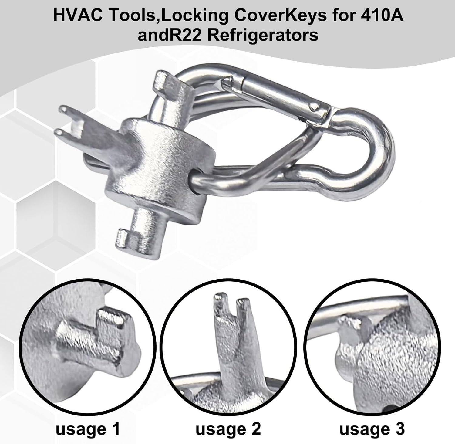 Universal HVAC Locking Cap Key Tool for R410A and R22 Refrigerant Caps