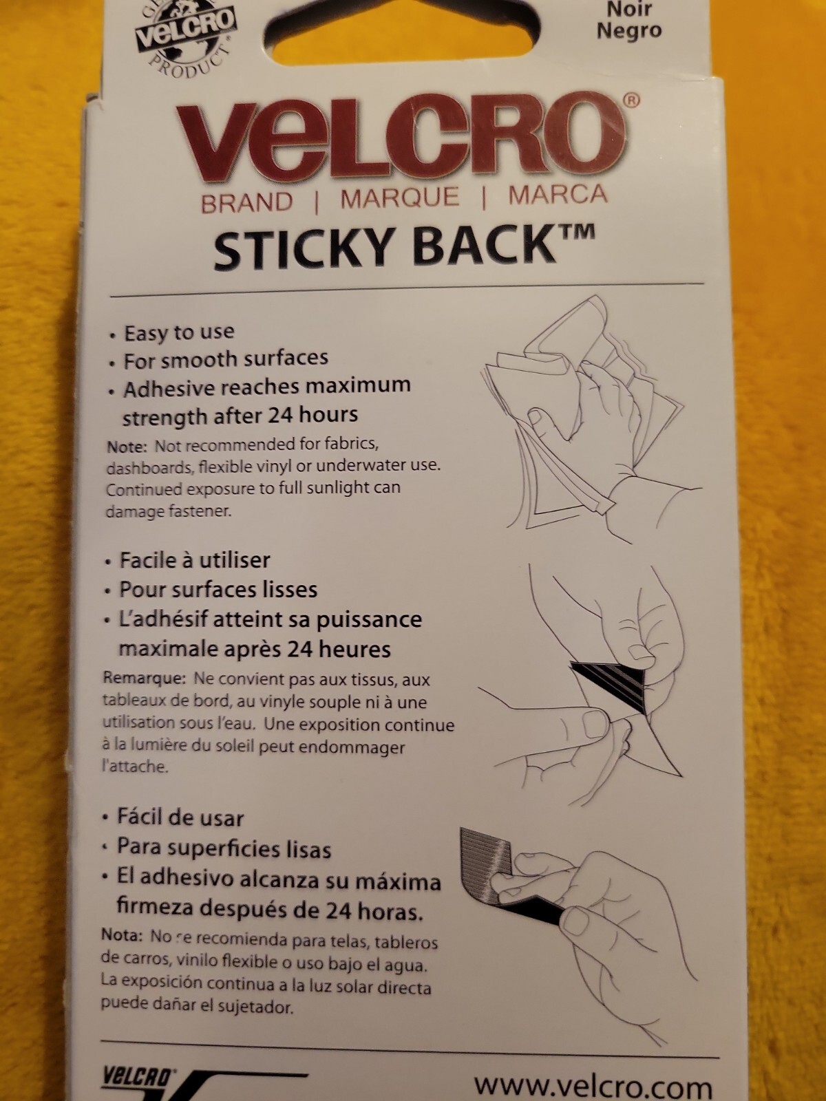 New Velcro Brand Sticky Back Black Tape For Everyday Use – 3/4″ x 5 ft