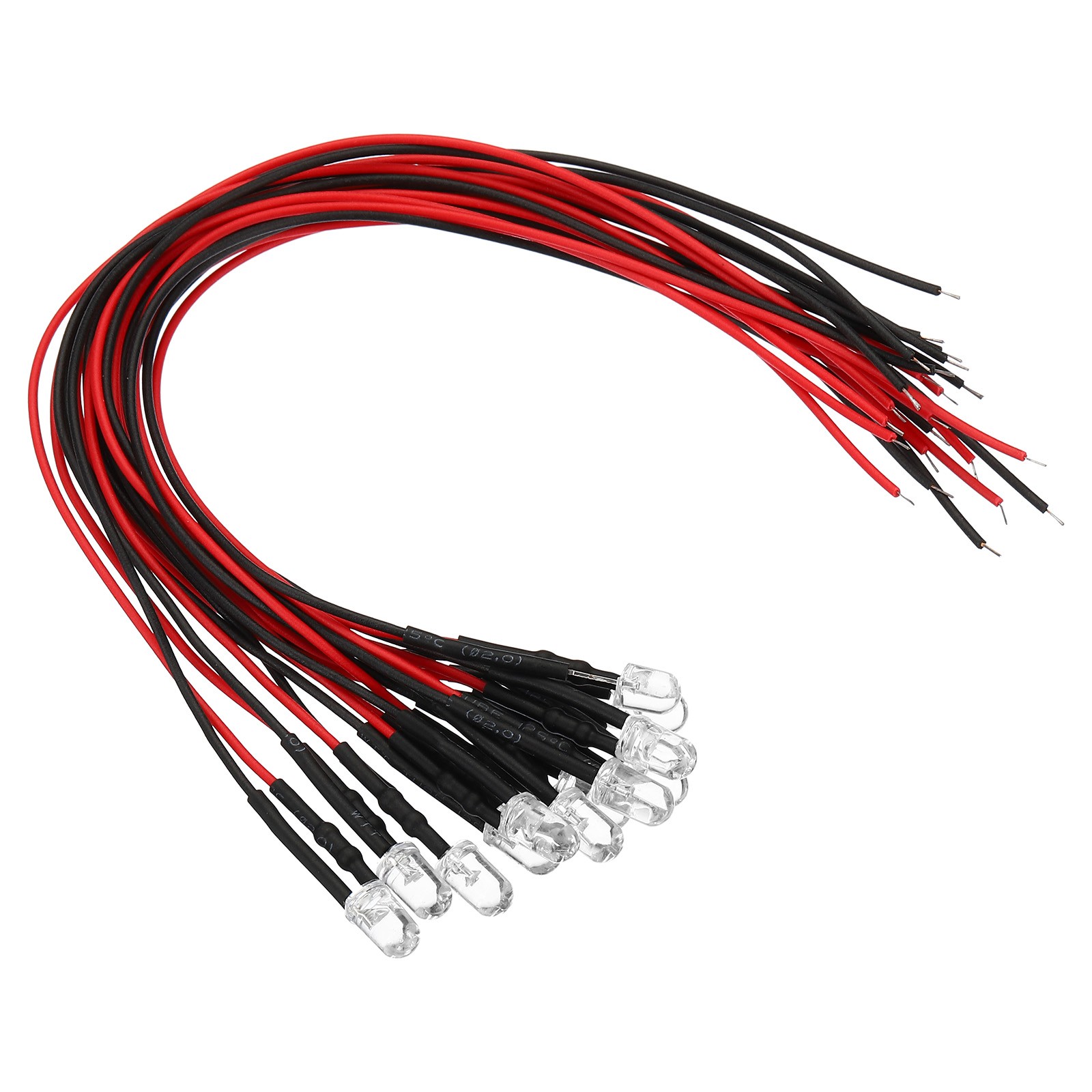 12Pcs 3V – 6V 5mm LED Light Emitting Diodes Pre Wired Mini LED Lights Bulb Red