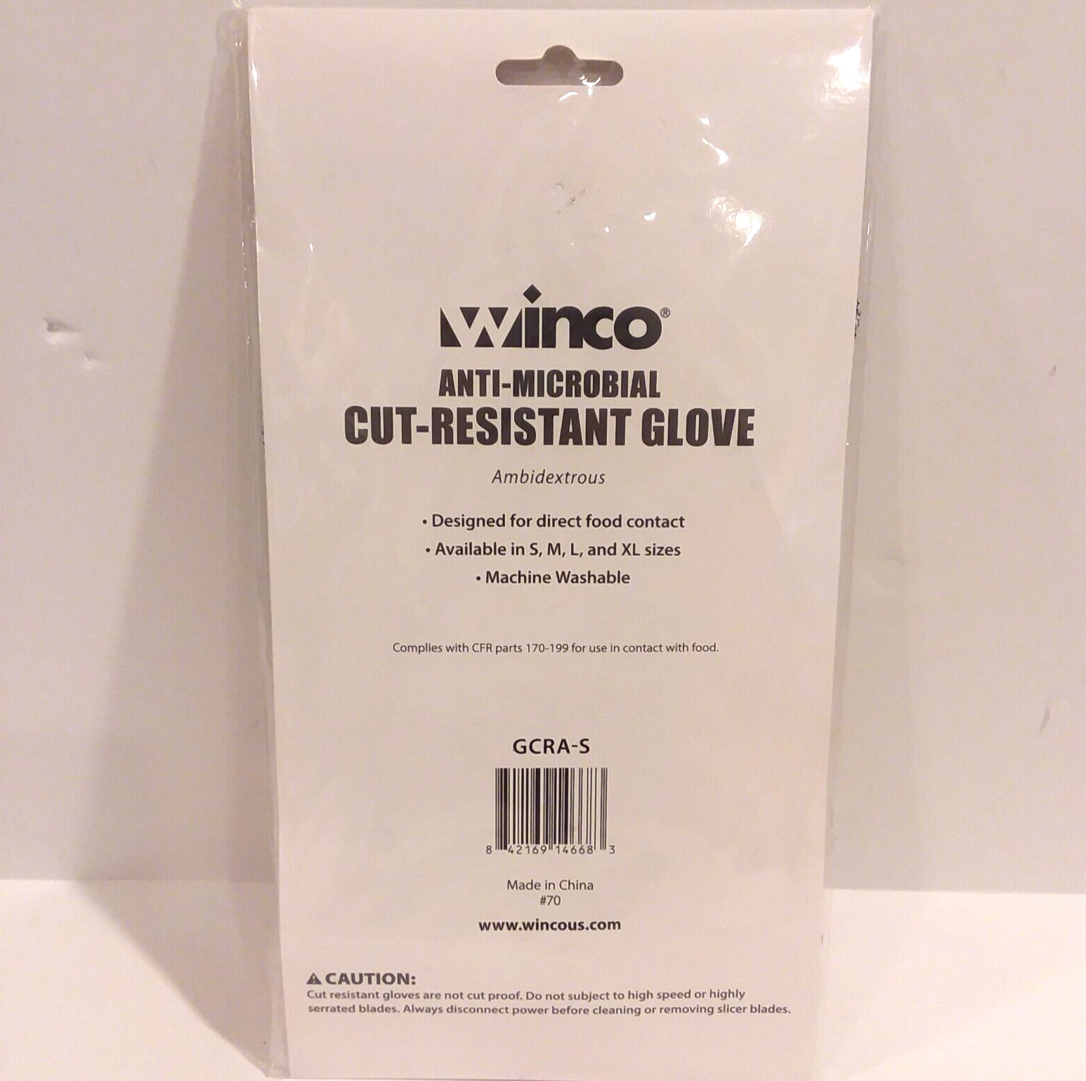 Winco Protective Cut Resistant Glove ANSI Level A5 Anti Microbial GCRA-S SMALL