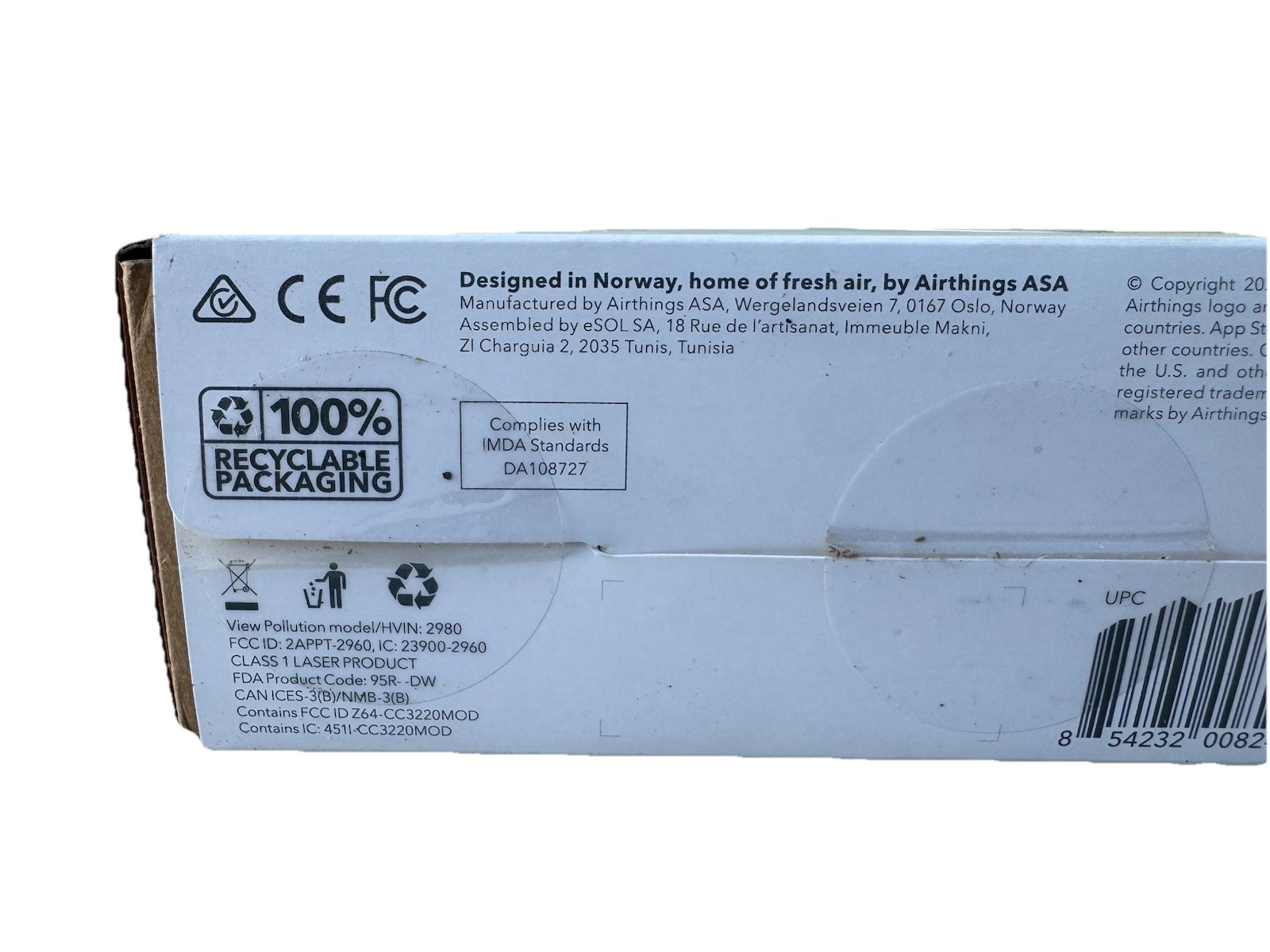 Airthings View Pollution Air Quality Indoor Air Quality Monitor 2980 NEW SEALED