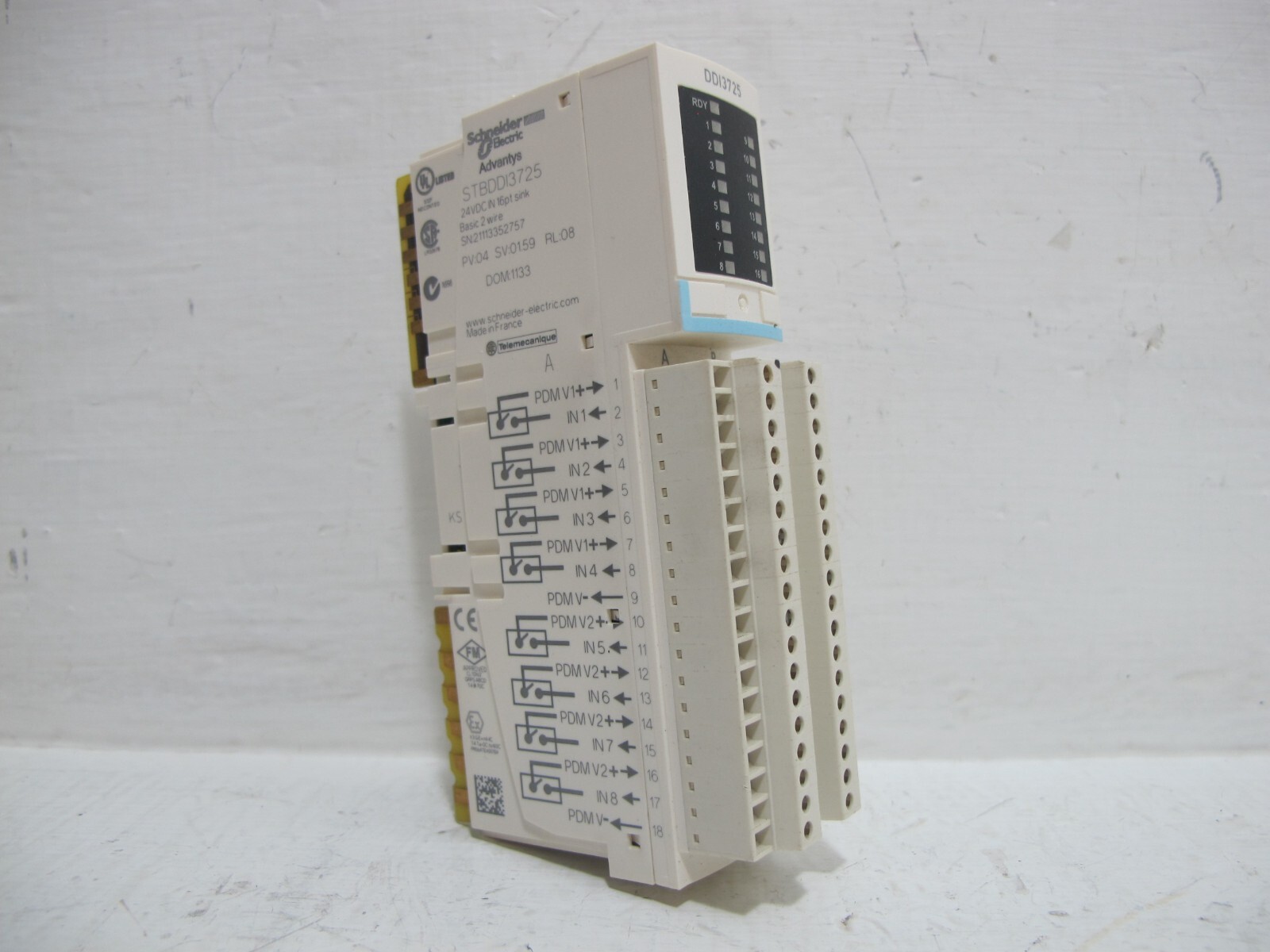 Schneider Electric Advantys STBDDI3725 PLC Input Module STB DDI3725 16 PT IN
