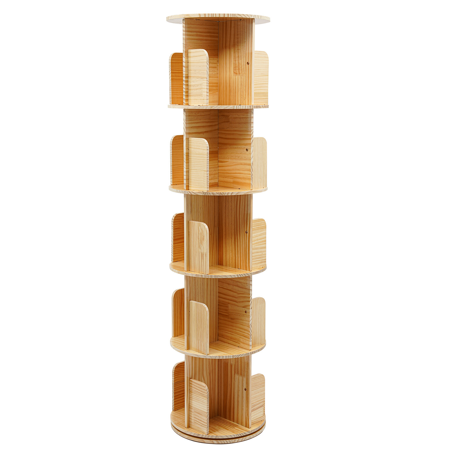 5 Tier Floor Standing Bookcase 360° Rotating Bookcase Floor Standing Bookshelf