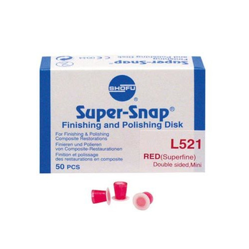 Shofu L521 Super-Snap Finishing & Polishing Disks Red Safe Side Down 50/Bx
