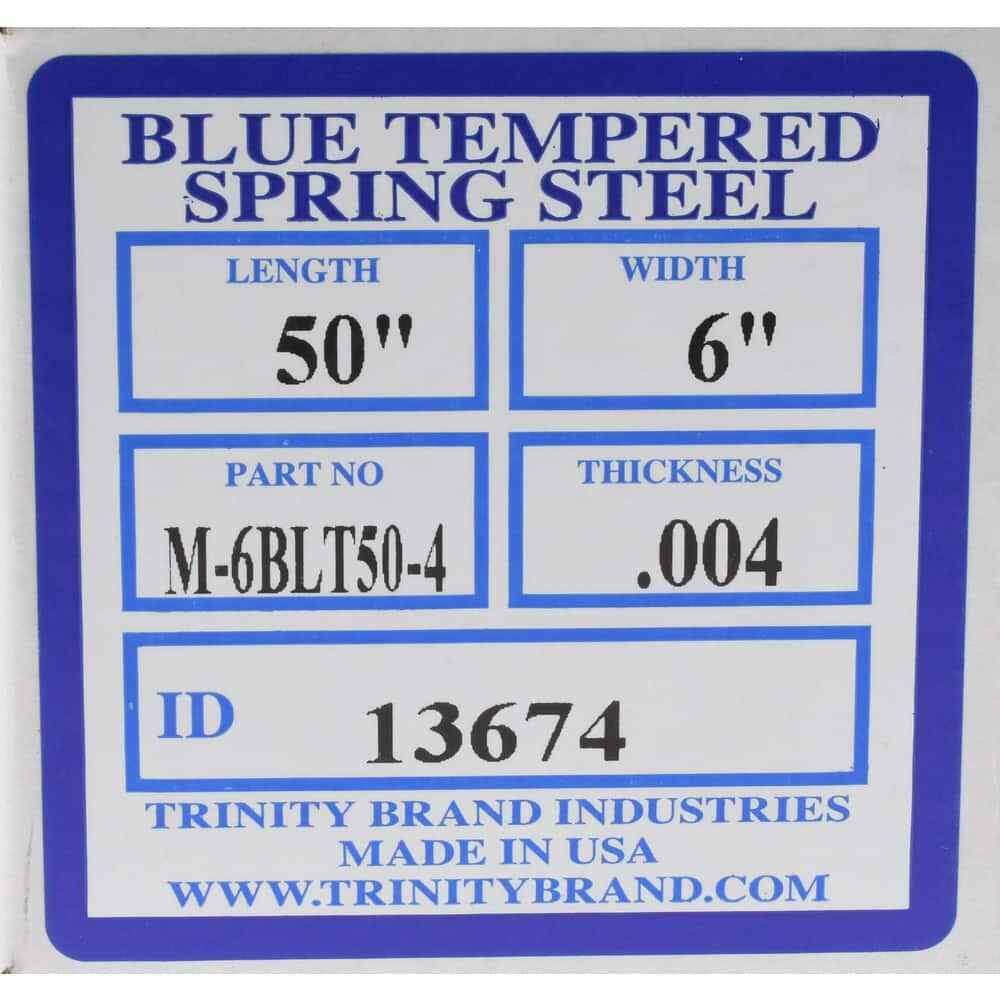 Made in USA 50″ Long x 6″ Wide x 0.004″ Thick, Roll Shim Stock Spring Steel