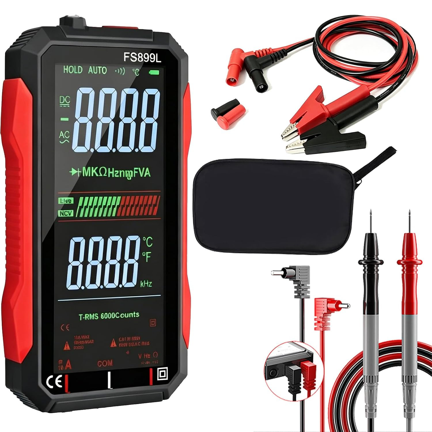 2026 Upgraded FS899L Digital Multimeter, 6000 Counts True RMS Auto-Ranging AC/DC