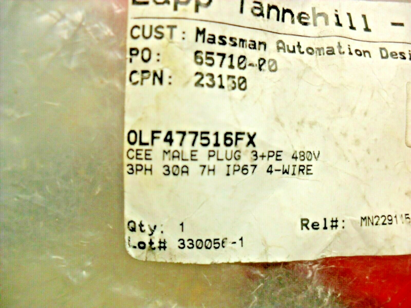 Lapp Group 477515FX STRAIGHT PLUG 3+PE 30A 3PH 480V 7H IP44
