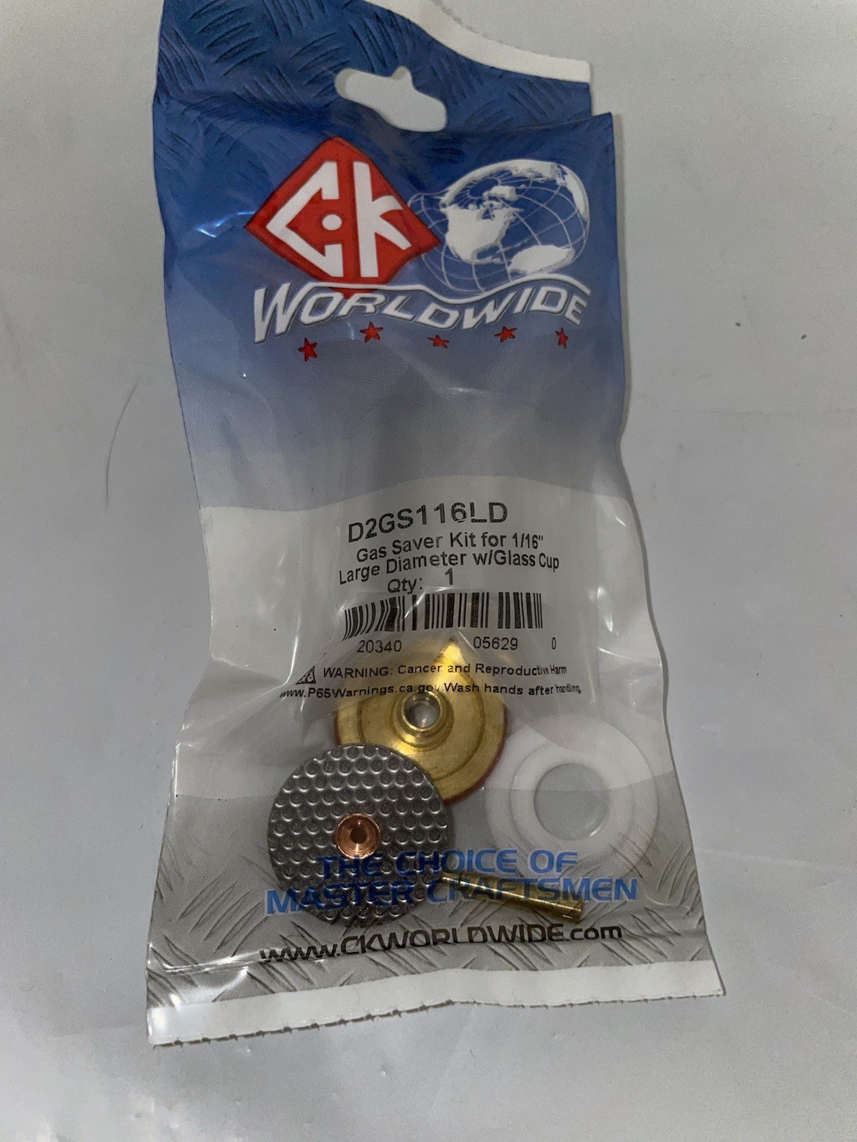 CK Worldwide D2GS116LD Gas Saver Kit For 1/16” Large Diameter W/Glass Cup