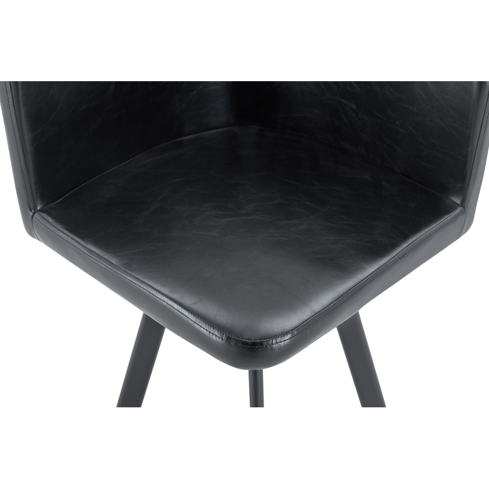 Retro Faux Leather Seating Set (Set of 4 or More) – Black Oil Wax Texture