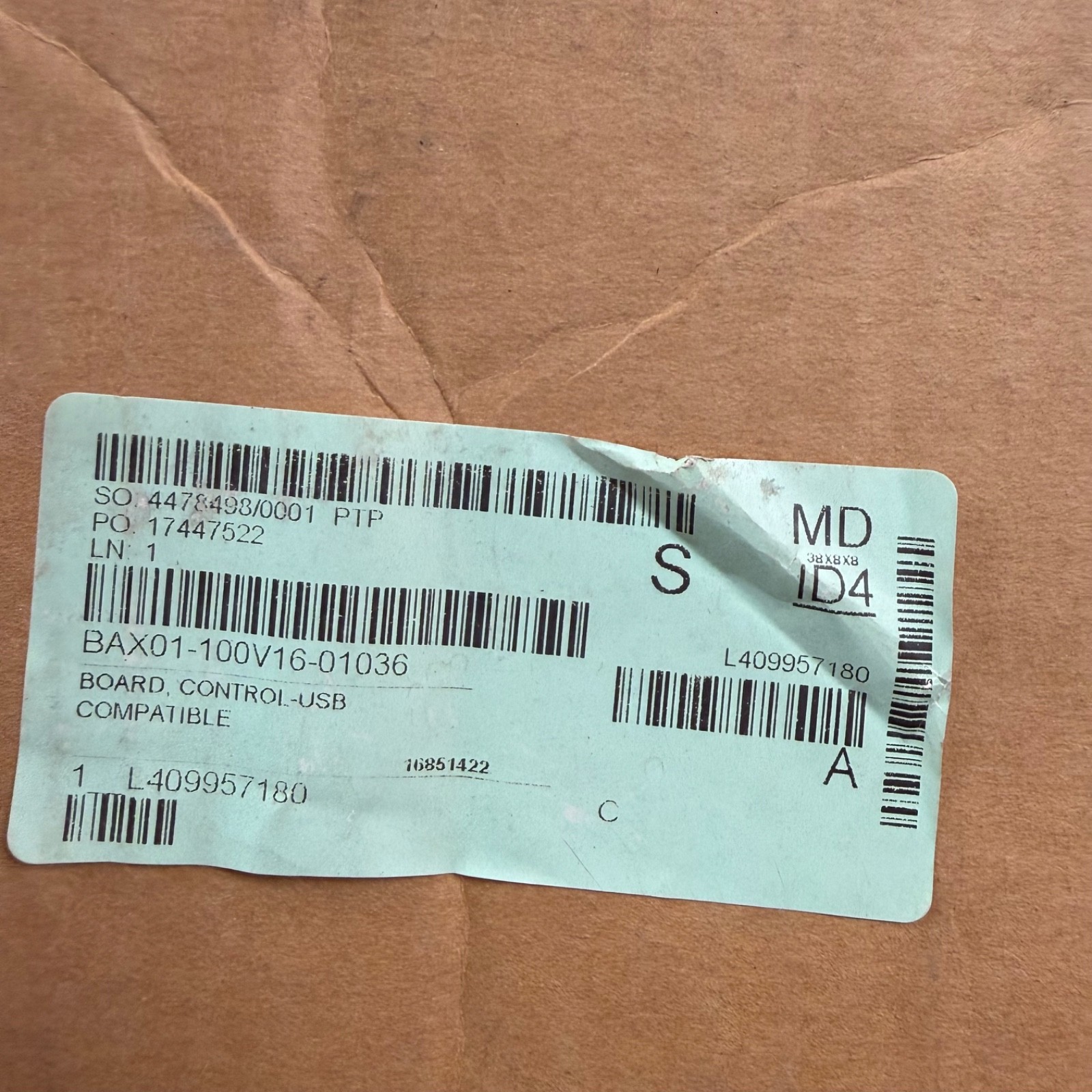 NEW Baxter 01-100V16-01036 Control Board Panel for Oven HBA2G, OV310E, OV310G