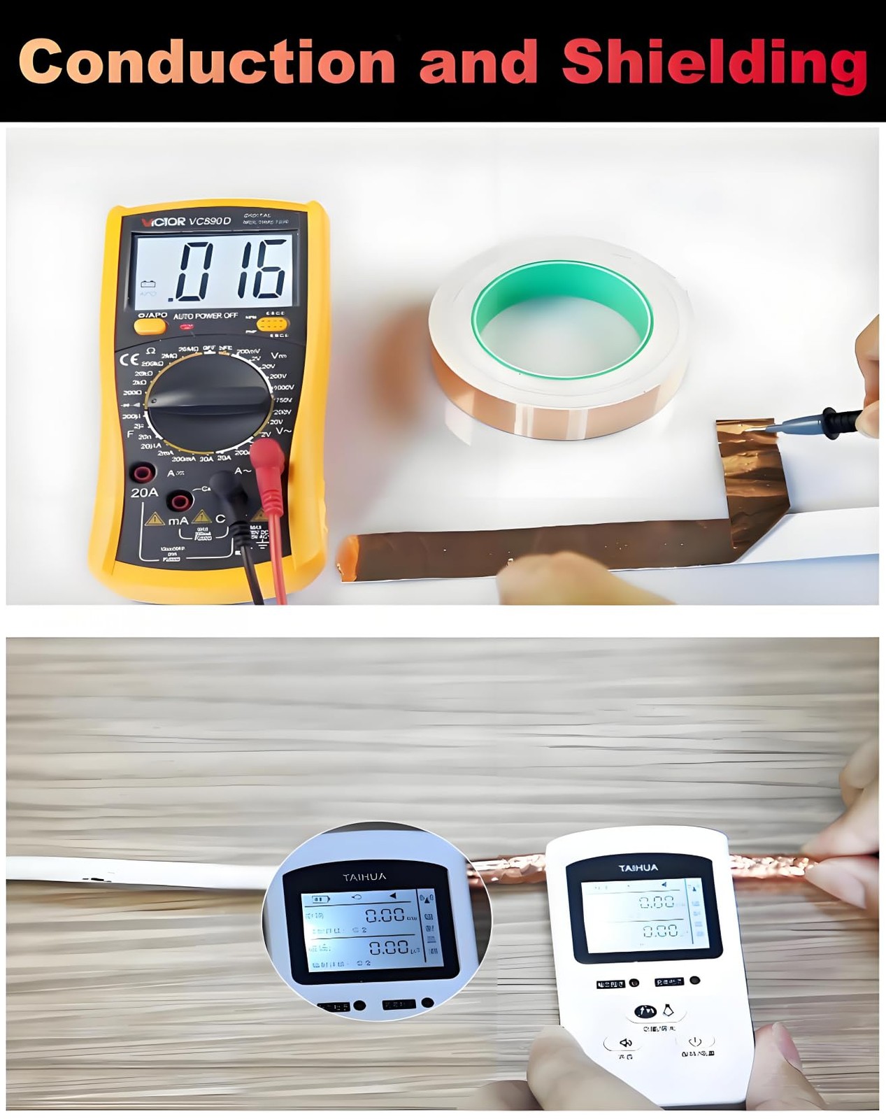 Conductive Copper Foil Tape 1/2inch X 50Feet Flashing 0.5 Inch x 50 Feet