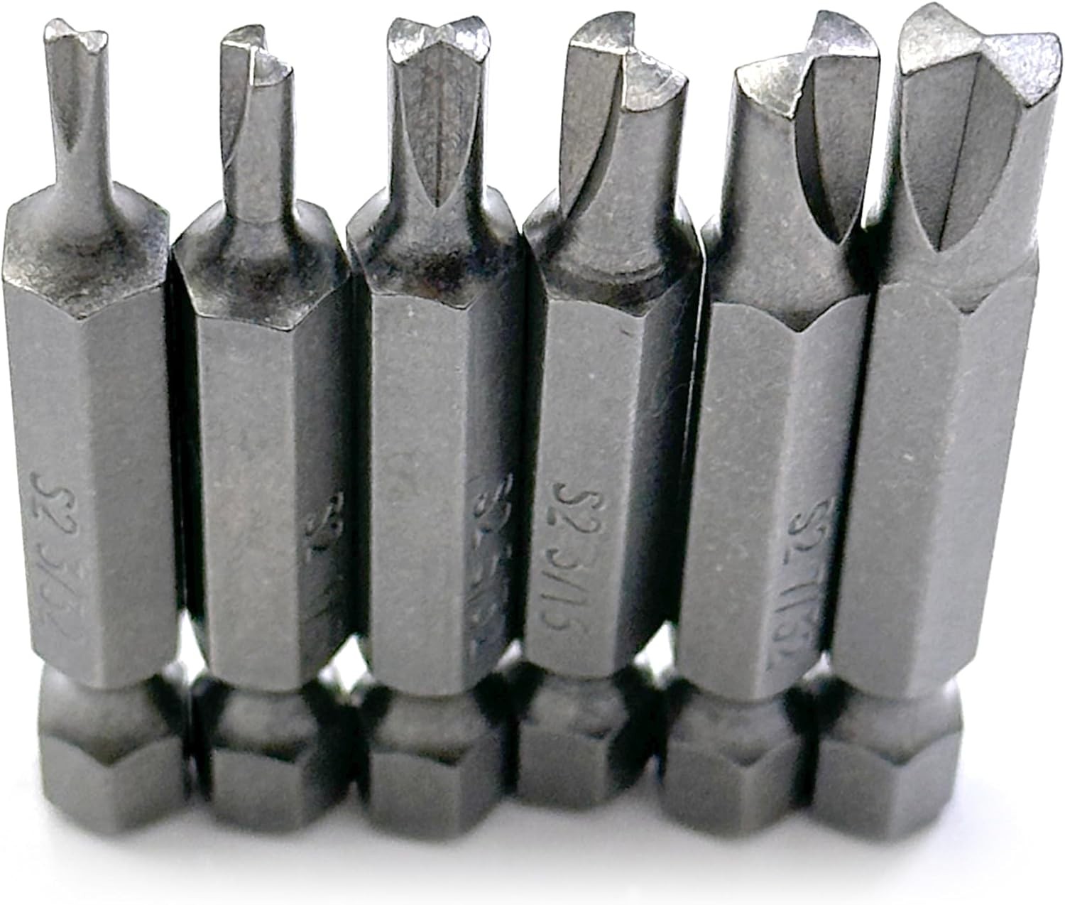 Type G Clutch Bits Set Fits Vintage American Cars, S2 Steel, 6 Sizes, 2 in Long,