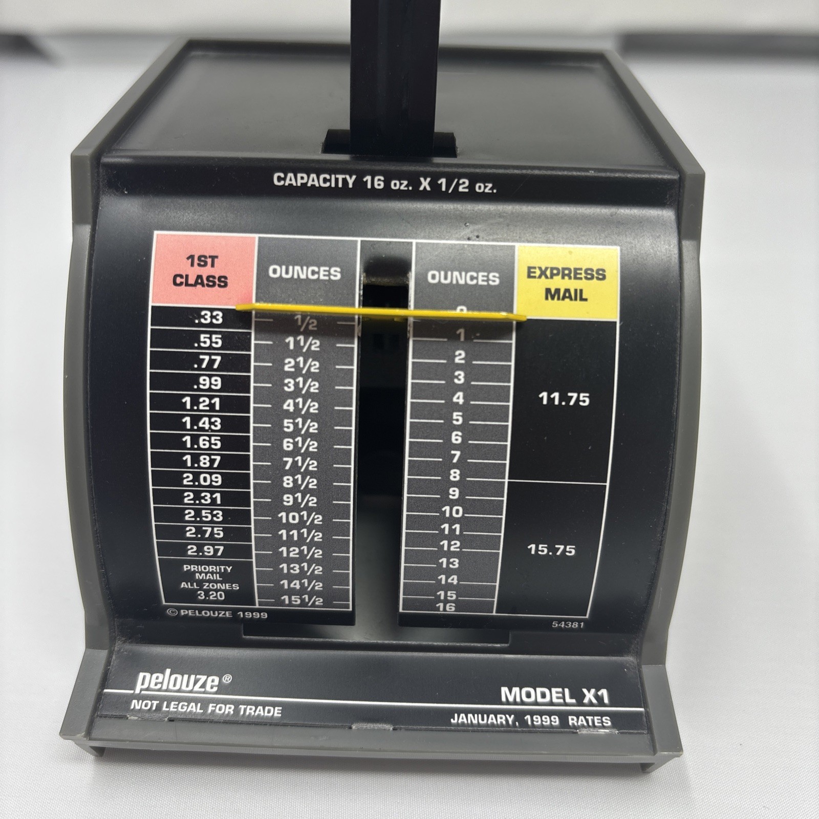 Pelouze Model X1 Postal Scale 16oz Capacity Gray Analog Mechanical Vintage