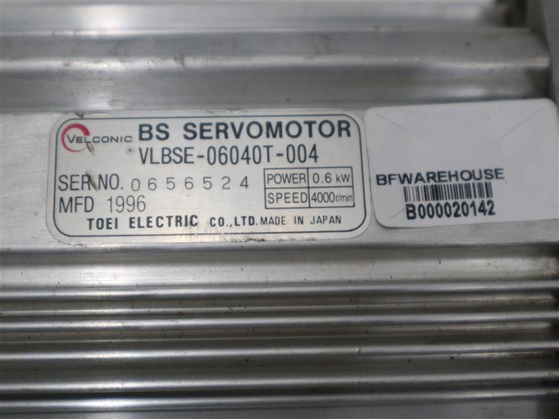 Velconic VLBSE–06040T-004 VLBSE-06040T004 BS Servomotor w/ Cut Cable AS IS