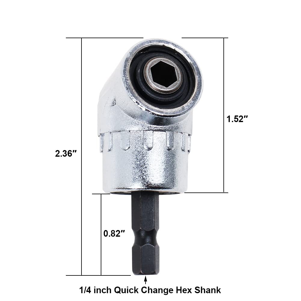 AUTOTOOLHOME 105° Right Angle Drill Attachment Silver