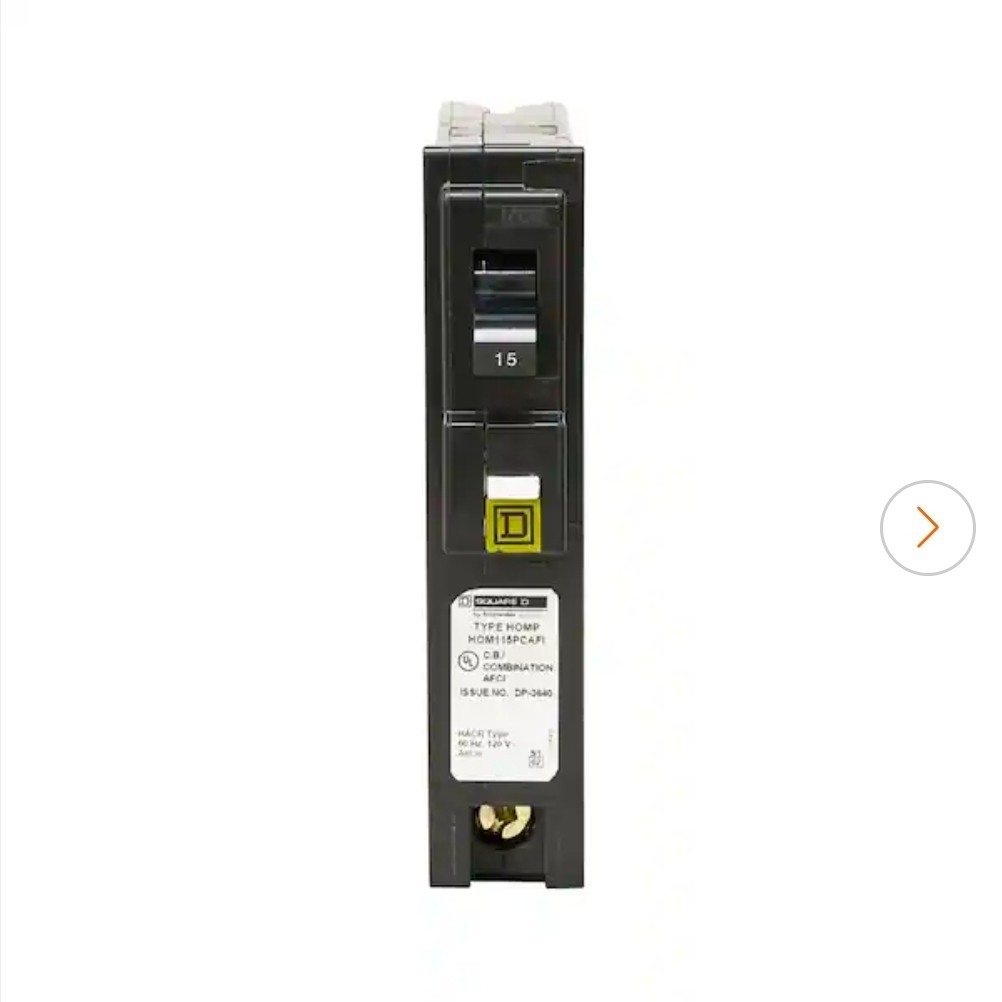 SQUARE D HOMELINE HOM115PCAFI HOM115PCAFIC 15A AFCI PLUG ON NEUTRAL