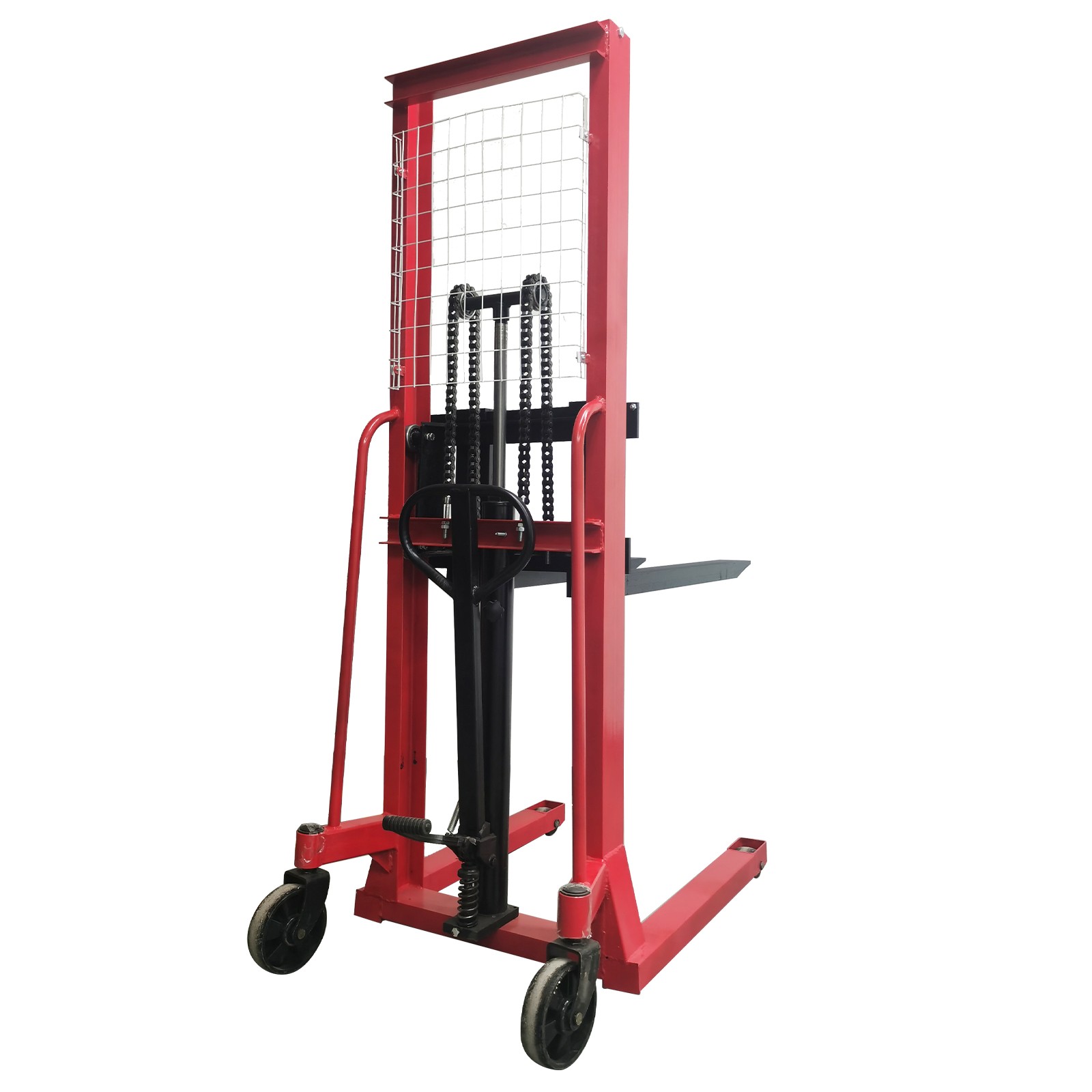 1TCapacity Manual Pallet Stacker Hydraulic Pump Stacker Forklift 63″ Truck Lift