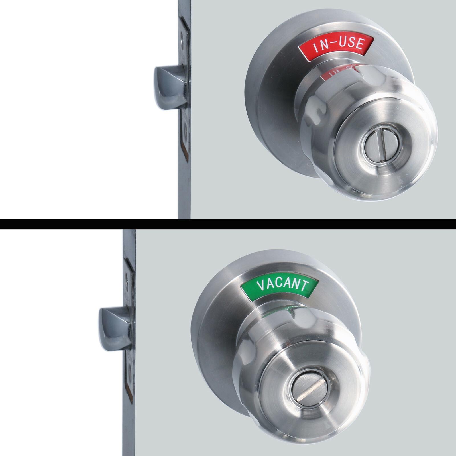 MUTEX BLS2 Bathroom Indicator Privacy Door Knob In-Use Occupied or Vacant Nickel