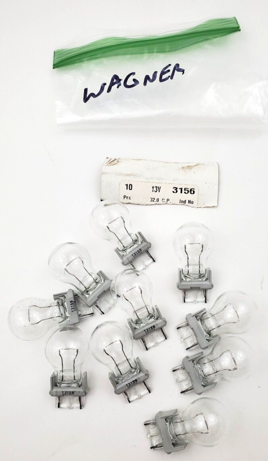 Lot of 9 Wagner 3156 13 Volt 32.0 CP Automotive Miniature Lamps