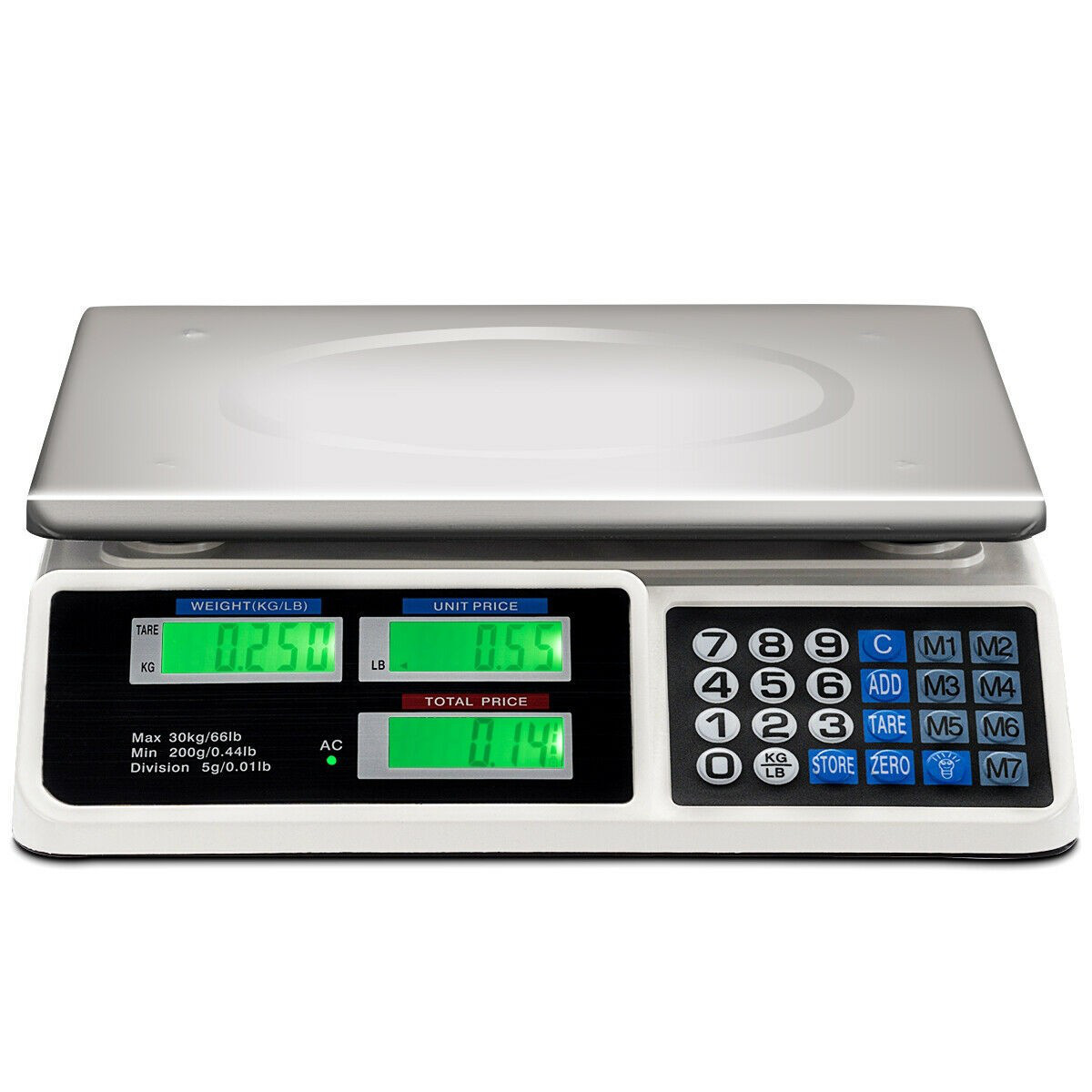 66 lbs Digital Commercial Price Scale Food Fruit Electronic Counting LCD Display