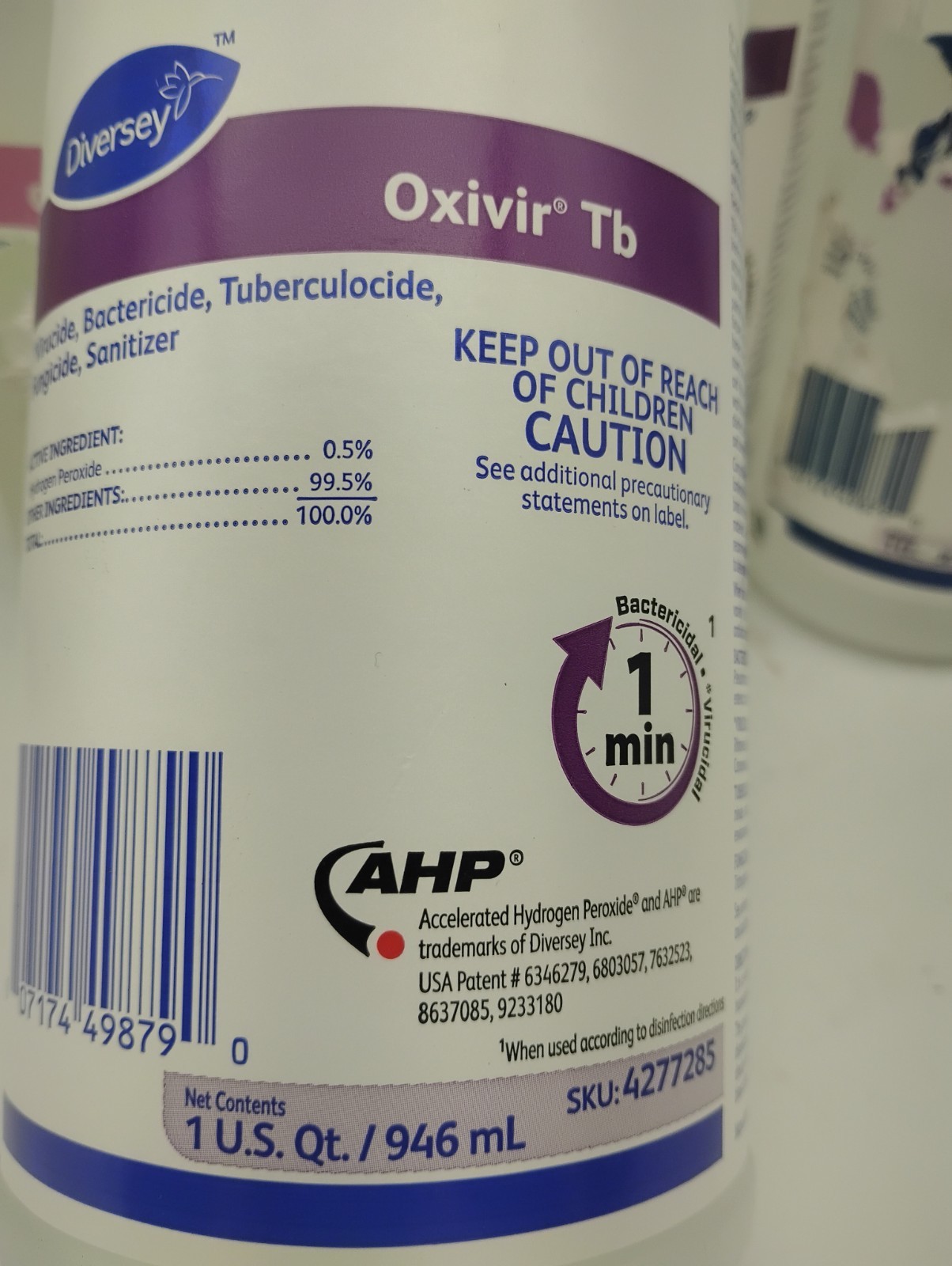 7 Diversey Oxivir Tb Hospital Grade Disinfectant Cleaner 1 Qt 946mL4277285 RTU