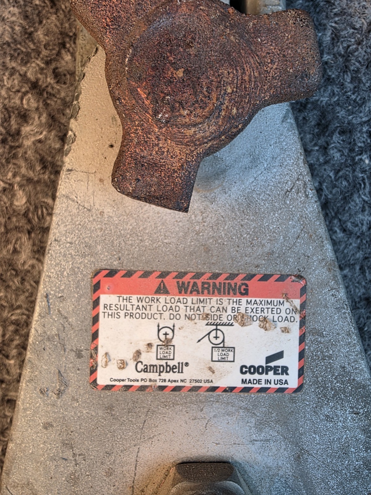 Campbell Cooper 4099V 4 Ton Snatch Block Swivel Hook 1/2″ Wire Rope Made USA