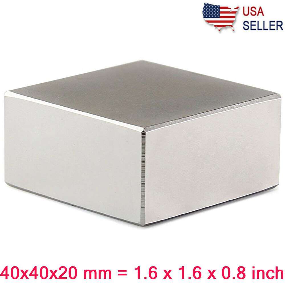 1-10Pc Big Block Magnets Strong N52 Neodymium Large Magnet Rare Earth 40x40x20mm
