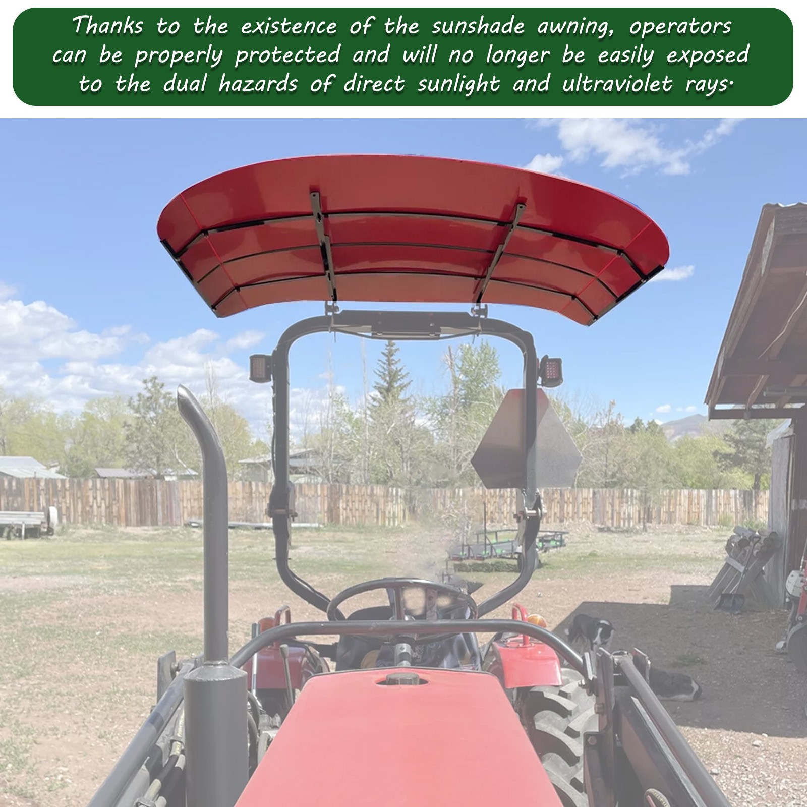 Tuff Top Tractor Canopy 52″ X 52″ For John Deere 2″ x 2″ or 2″ x 3″ ROPS RED
