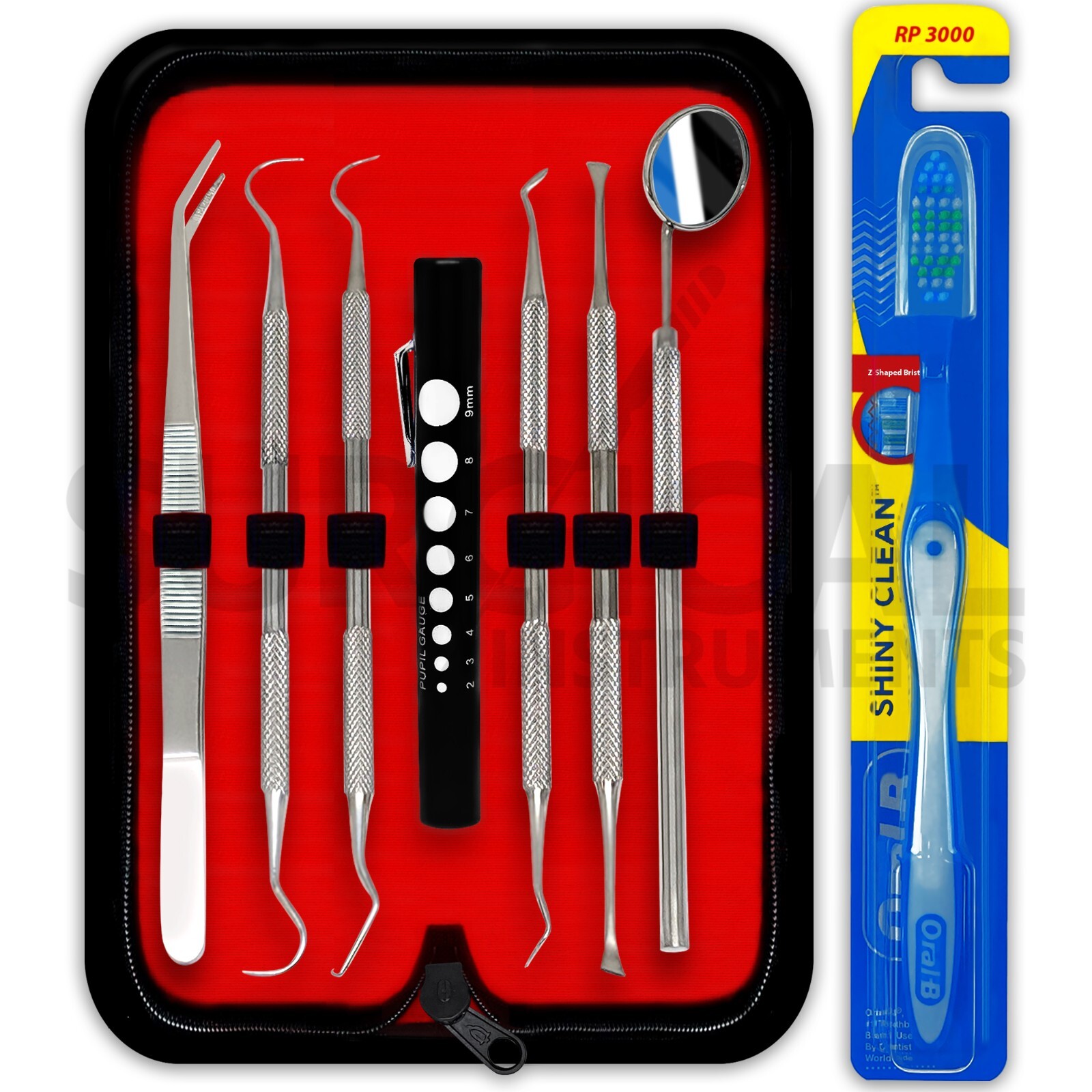 8 Tools Professional Dental Oral Hygiene Kit Deep Cleaning Scaler Teeth Care Set