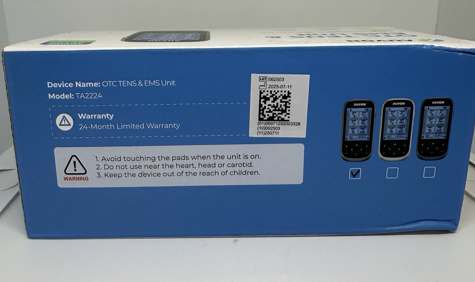 AUVON TENS & EMS Unit TA2224 | 24 Modes, Rechargeable, Dual Channel | NEW Sealed