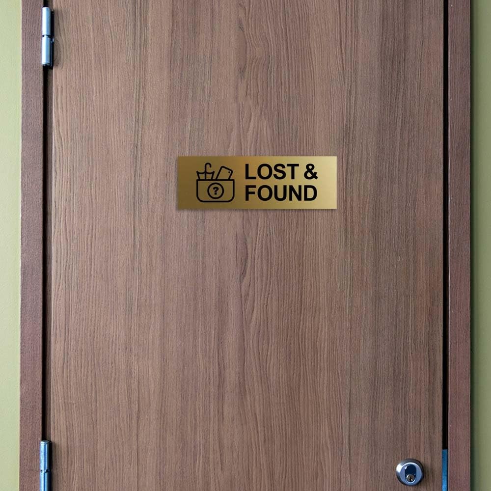 Basic Lost And Found Sign Brushed Silver – Large