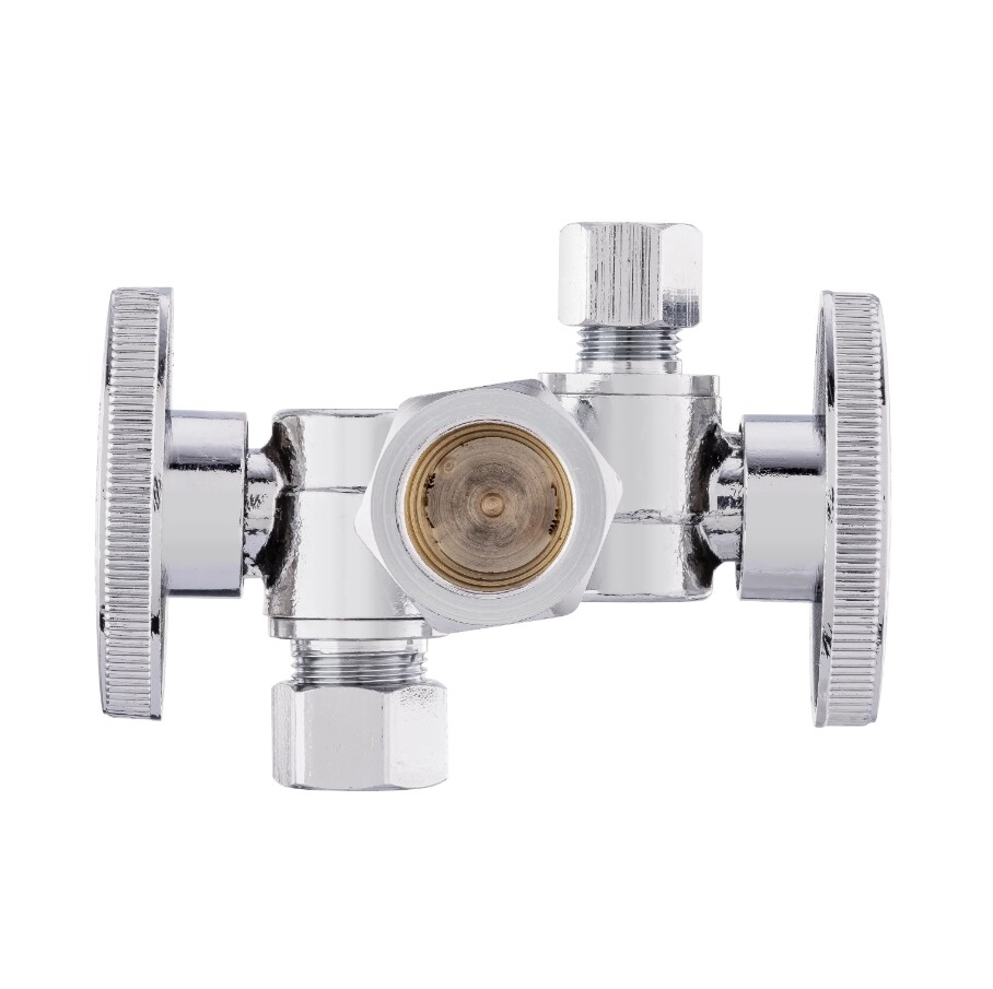 EFIELD 5/8″ODx 3/8″OD Compr. x1/4″ OD Compr. Dual Stop Valve 1/4 Turn Lead Free