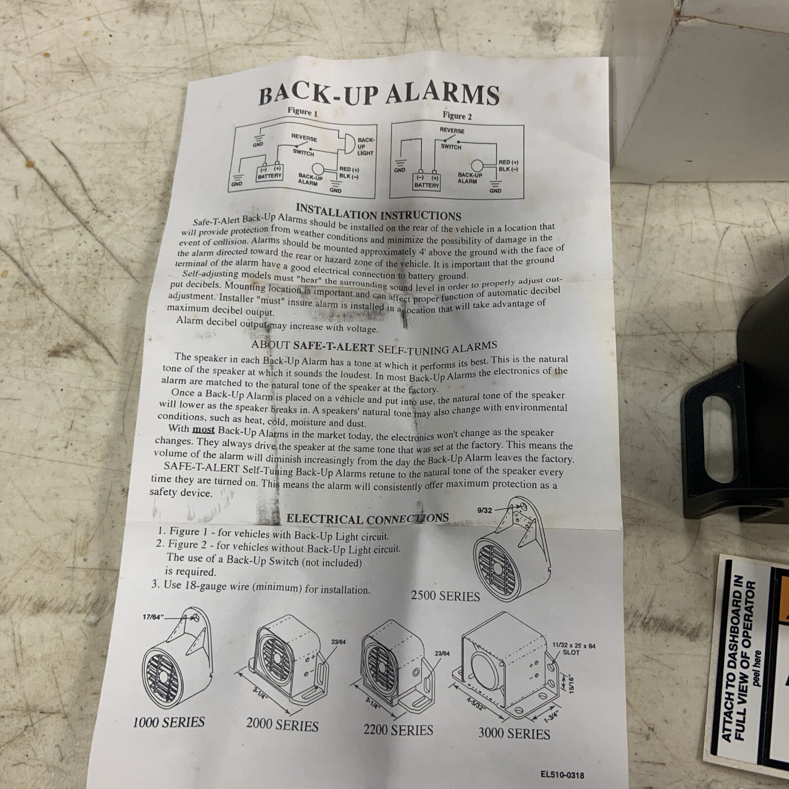 Safe-T-Alert Series STA21502W 2000 Series 12-24 VDC New 97 dB Back Up Alarm