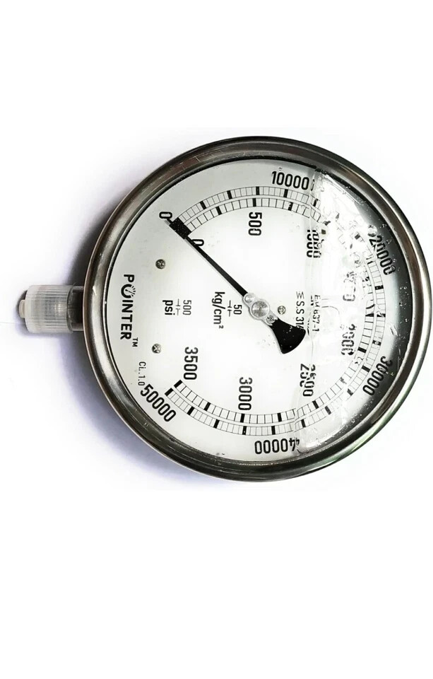 High Pressure Gauge Dual Scale Pointer 0-50000 PSI /0-3500 BAR 6″150MM Dial