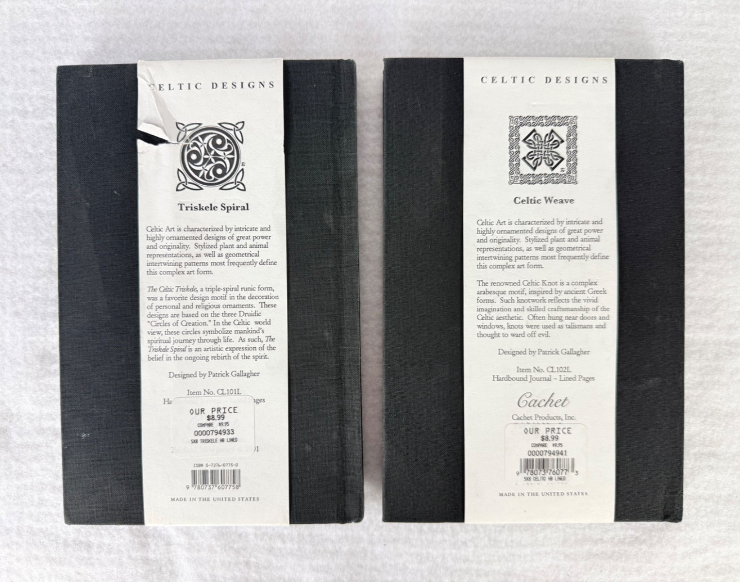 3 Notebooks Journal Lined Celtic Triskele Spiral Red Faux Leather Mandala Blank