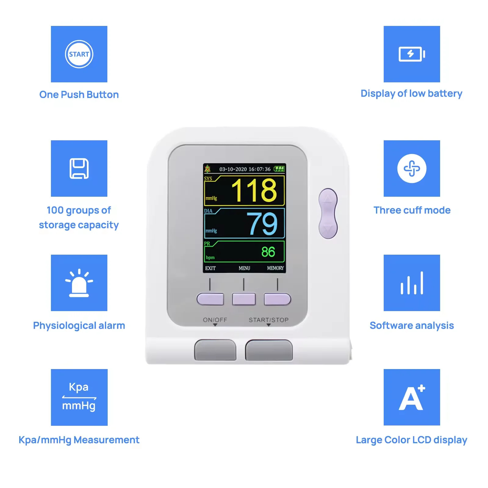 CONTEC 08A-VET Veterinary Blood Pressure Monitor with NIBP SpO2 Probe-