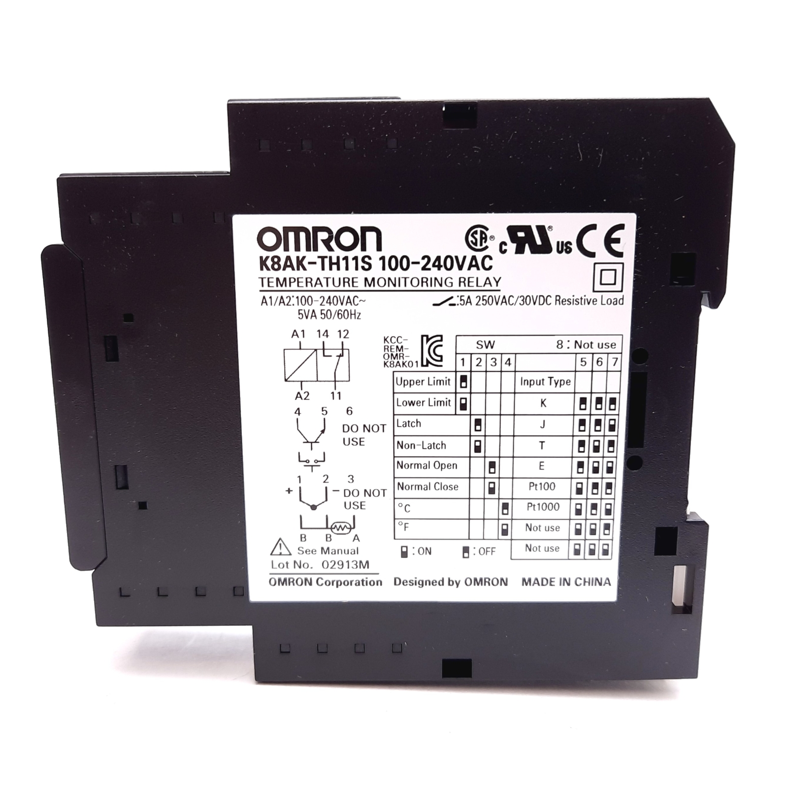 Omron K8AK-TH11S Temperature Monitoring Relay, 100-240VAC, Range: 0-999°C/°F