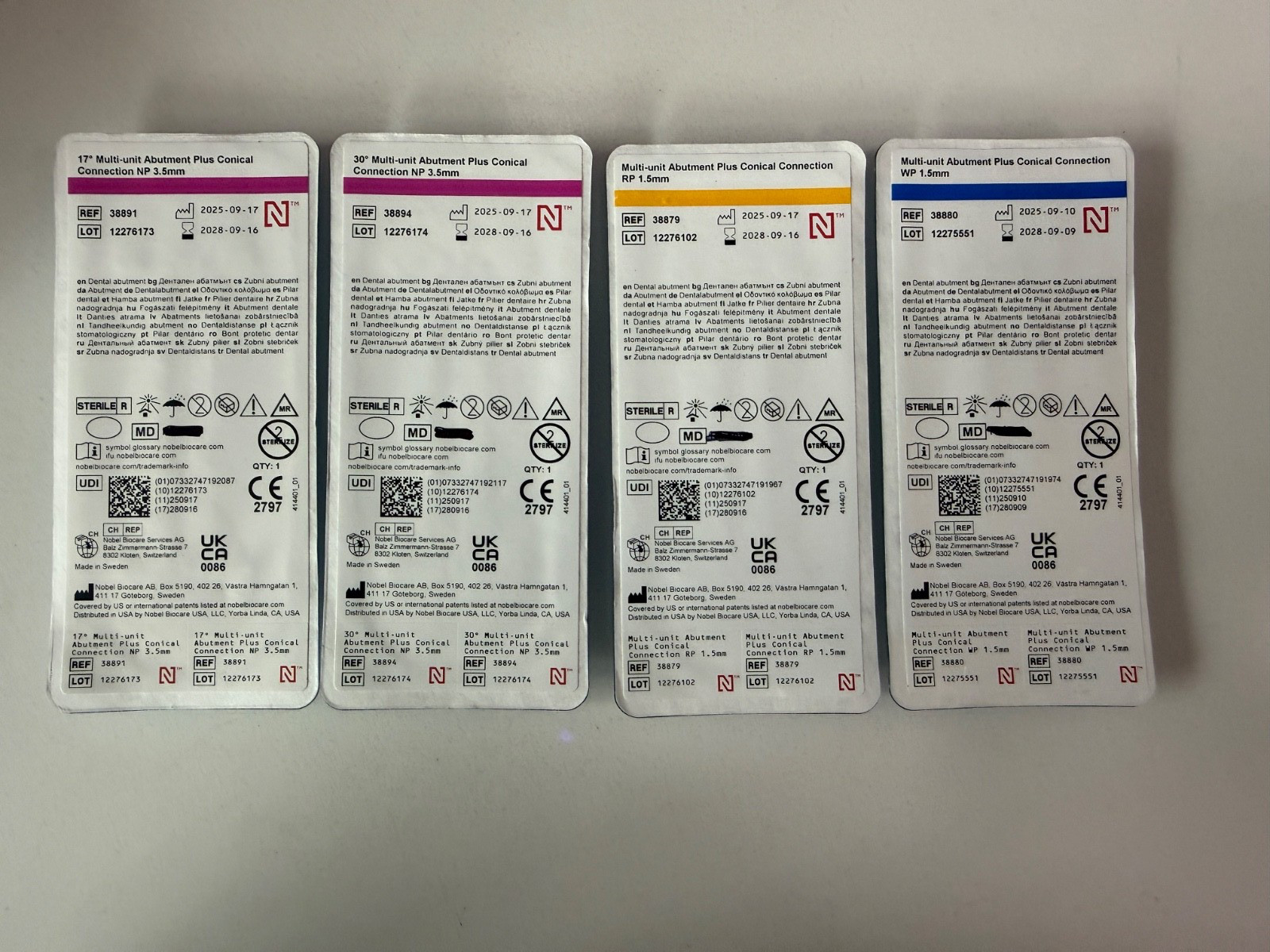 Multi Unit Abutments (4X Assorted) MUA’s/Nobel