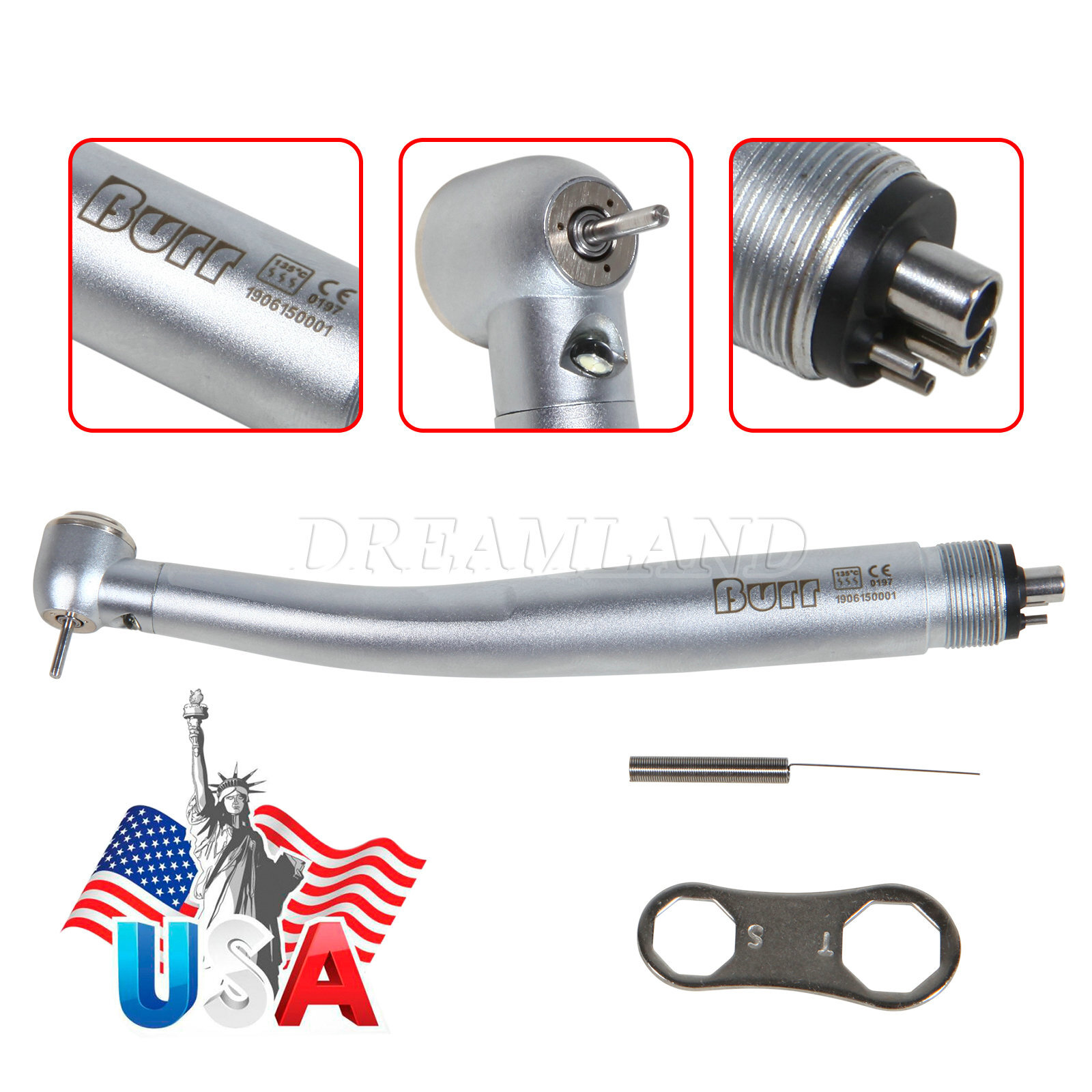 Dental Pana Max LED Self-Power E-generator Fiber Optic High Speed Handpiece 4H