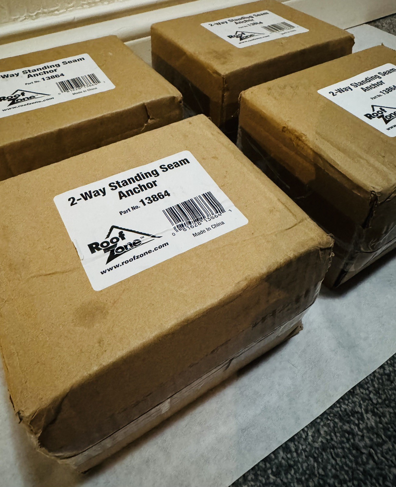 Roof Zone 2 Way Standing Seam Anchor (# 13864) – Lot of 4 – New in Boxes